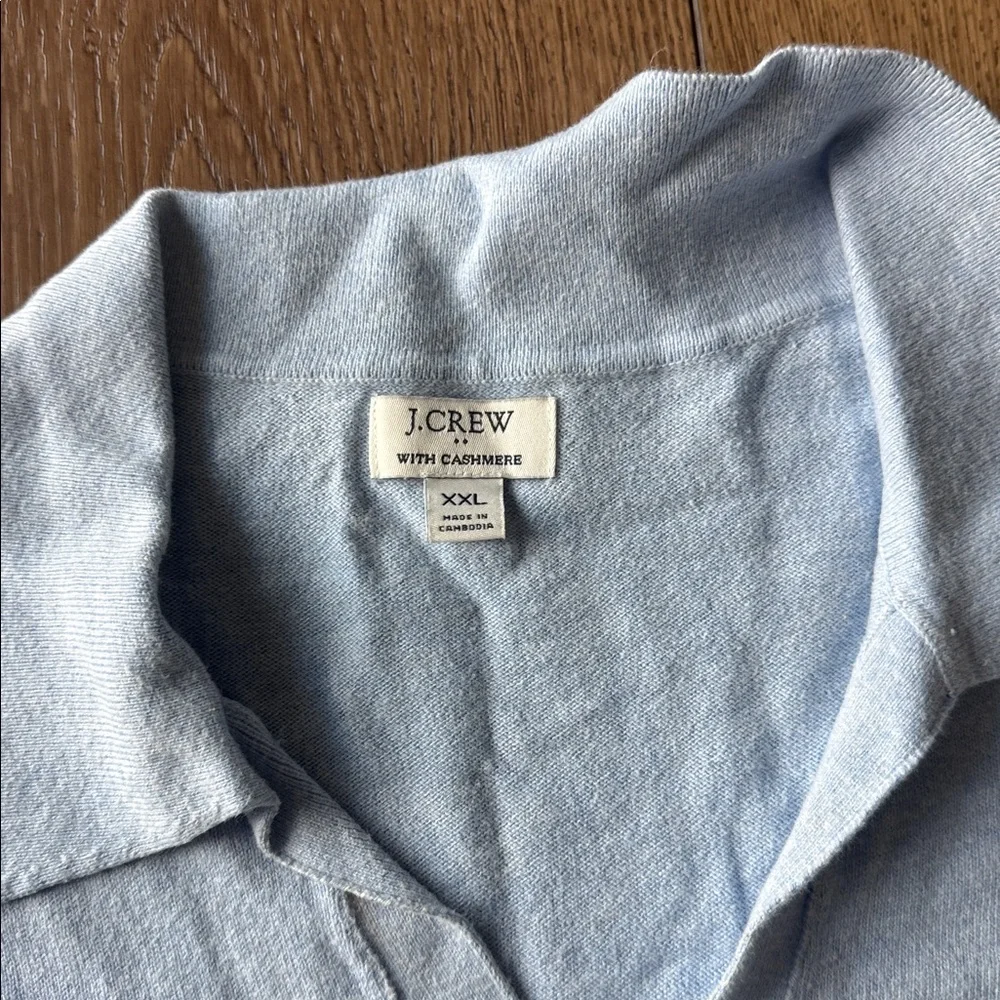 J Crew Light Blue Short-Sleeve Knit Polo Shirt